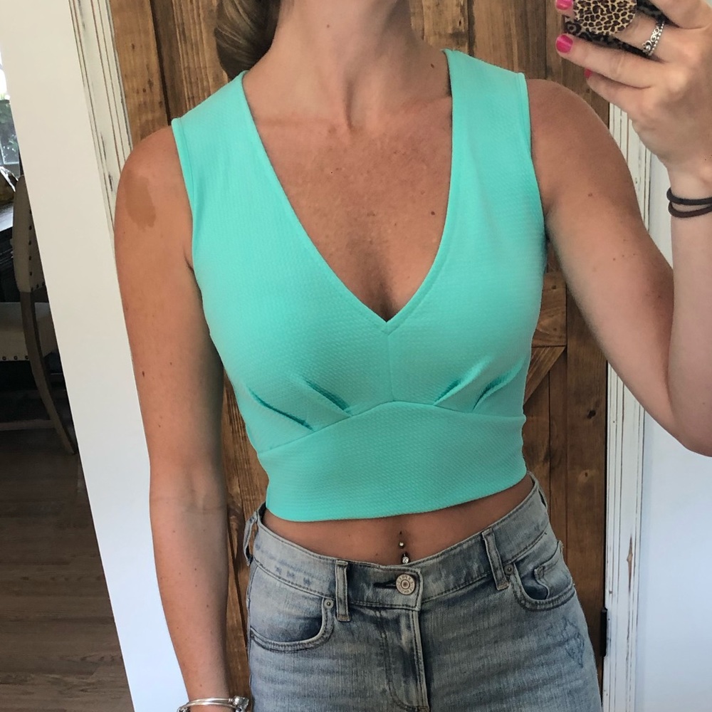 Sea foam green crop top